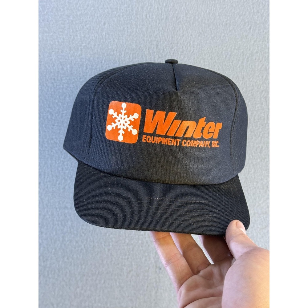 Vintage Winter Equipment Company Hat Cap Snap Back Mens One Size Black Twill USA